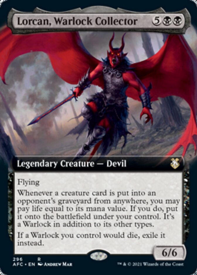 Lorcan, Warlock Collector (Extended Art) [Dungeons & Dragons: Adventures in the Forgotten Realms Commander] | Good Games Morley