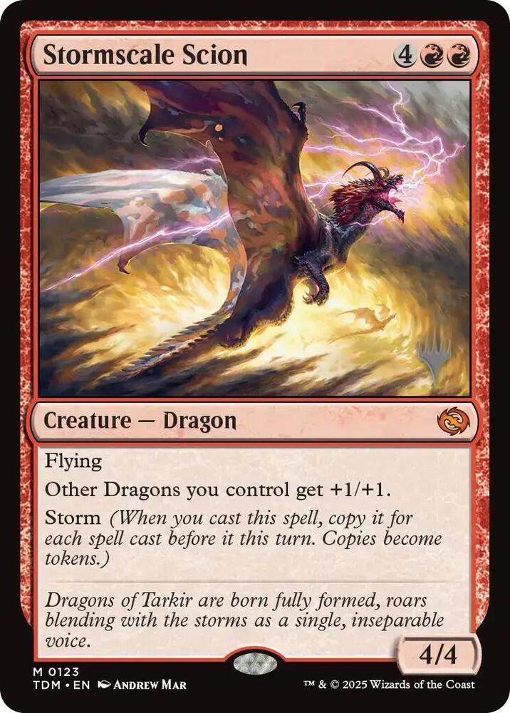 Stormscale Scion 123 (Promo Pack: Tarkir: Dragonstorm)  | Good Games Morley