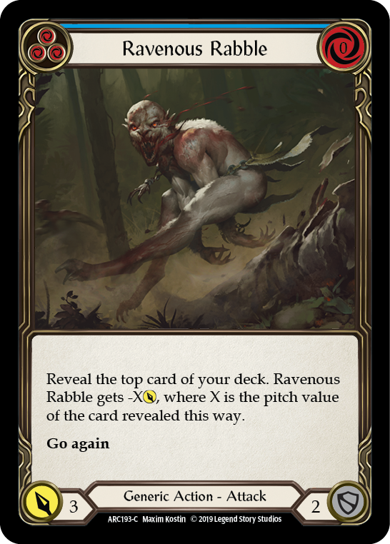 Ravenous Rabble (Blue) [ARC193-C] (Arcane Rising)  1st Edition Rainbow Foil | Good Games Morley
