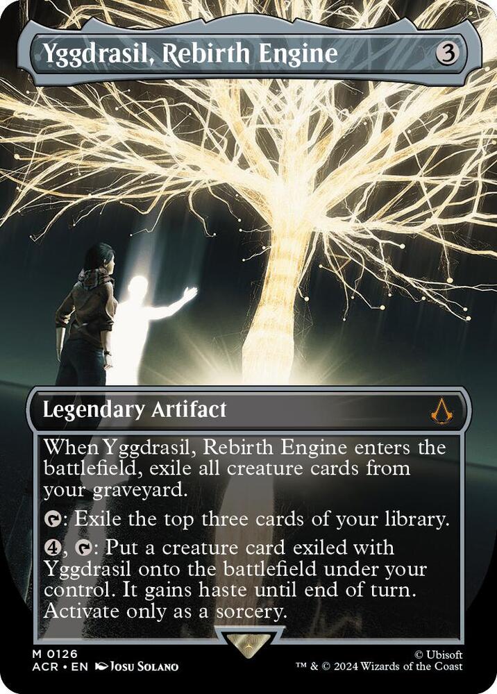 Yggdrasil, Rebirth Engine 126/110 (Universes Beyond: Assassin's Creed)  - Borderless Foil | Good Games Morley