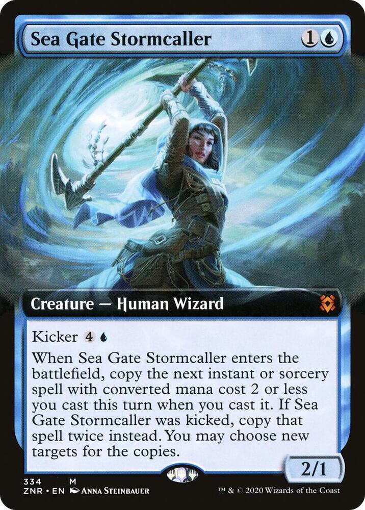 Sea Gate Stormcaller Extended Art 334 (Zendikar Rising)  - Extended Art Foil | Good Games Morley