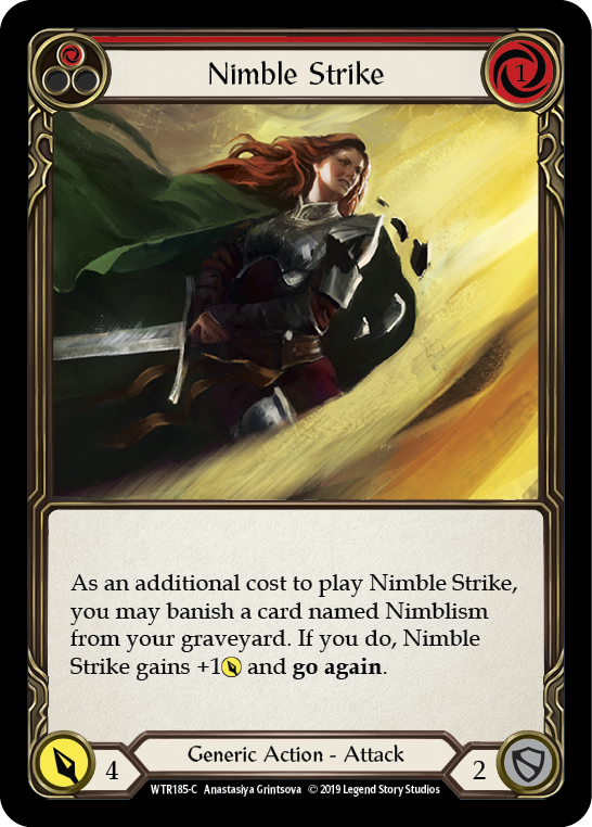 Nimble Strike (Red) [WTR185-C] (Welcome to Rathe)  Alpha Print Rainbow Foil | Good Games Morley