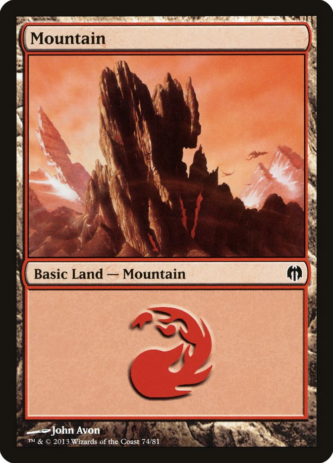 Mountain (74) [Duel Decks: Heroes vs. Monsters] | Good Games Morley