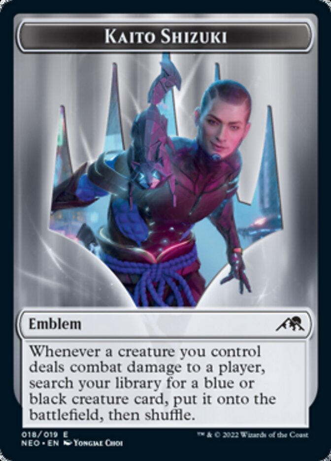 Samurai // Kaito Shizuki Emblem Double-Sided Token [Kamigawa: Neon Dynasty Tokens] | Good Games Morley