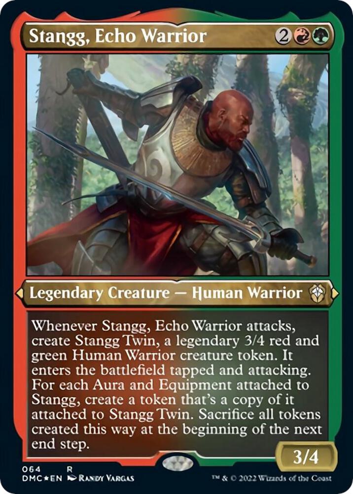 Stangg Echo Warrior Foil Etched 64 (Commander: Dominaria United)  - Foil | Good Games Morley
