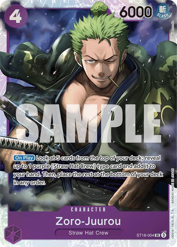 Zoro Juurou ST18-004 (Starter Deck 18: PURPLE Monkey.D.Luffy)  - Foil | Good Games Morley