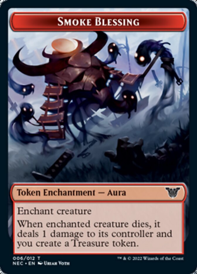 Smoke Blessing // Goblin Double-Sided Token [Kamigawa: Neon Dynasty Commander Tokens] | Good Games Morley