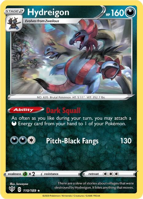 Hydreigon 110/189 (SWSH03: Darkness Ablaze)  - Reverse Holofoil | Good Games Morley