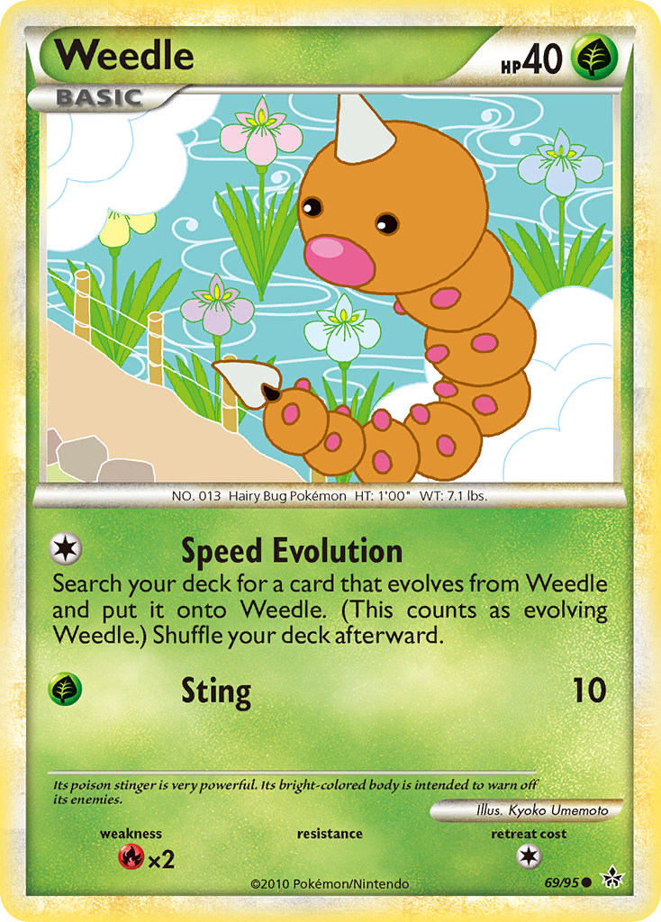 Weedle (69/95) [HeartGold & SoulSilver: Unleashed] | Good Games Morley
