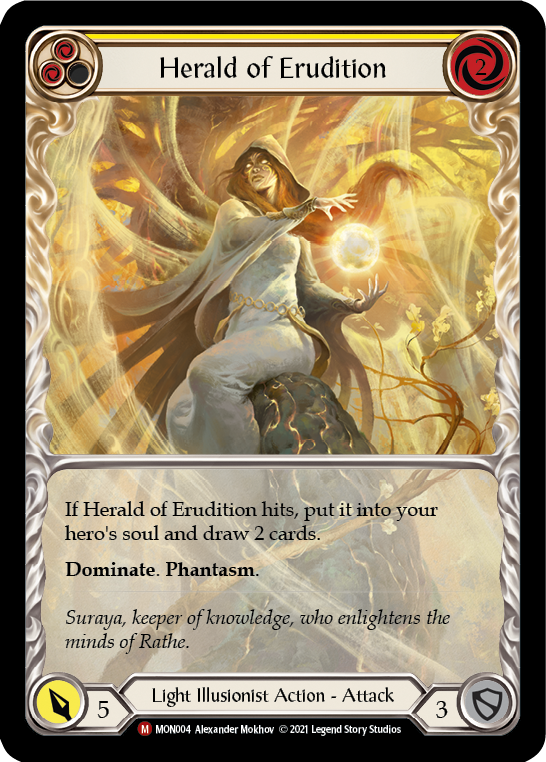 Herald of Erudition (Blue Extended Art) [MON004-EA] (Monarch)  1st Edition Rainbow Foil | Good Games Morley