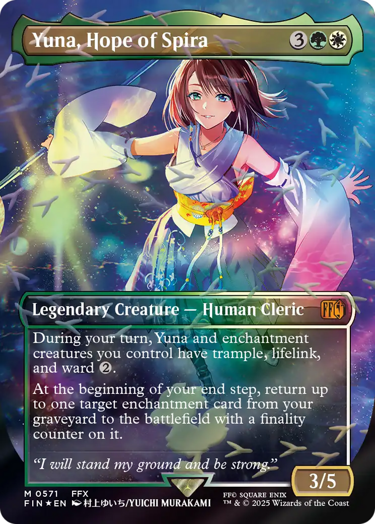 Yuna, Hope of Spira (Borderless) (Chocobo Track Foil) [FINAL FANTASY] | Good Games Morley