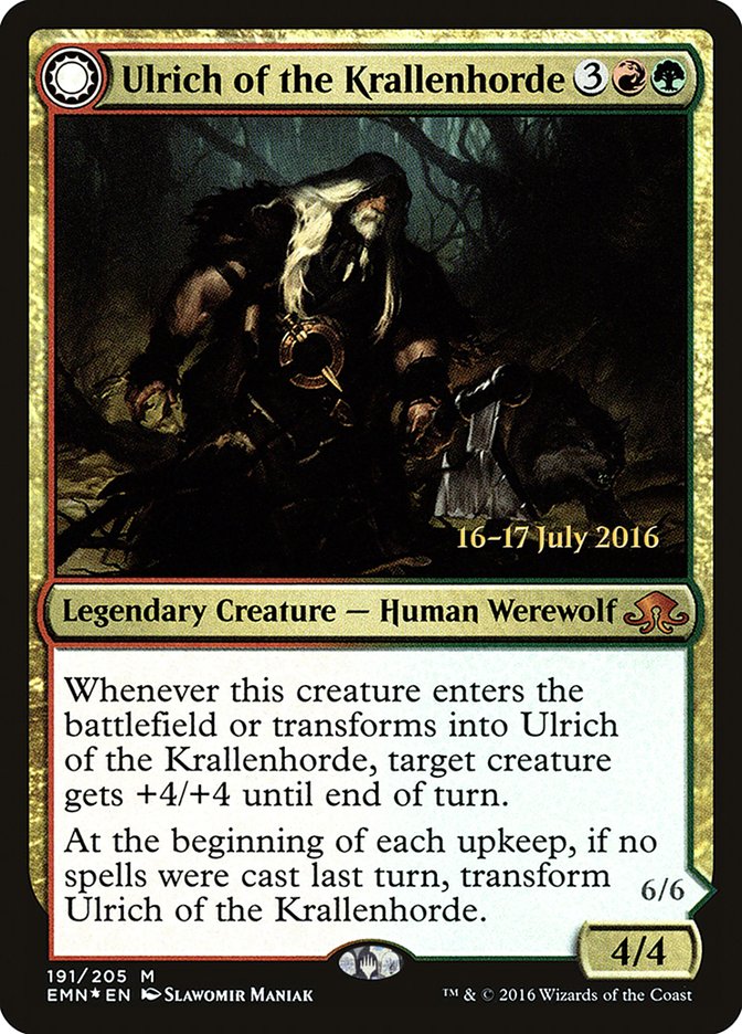 Ulrich of the Krallenhorde // Ulrich, Uncontested Alpha [Eldritch Moon Prerelease Promos] | Good Games Morley