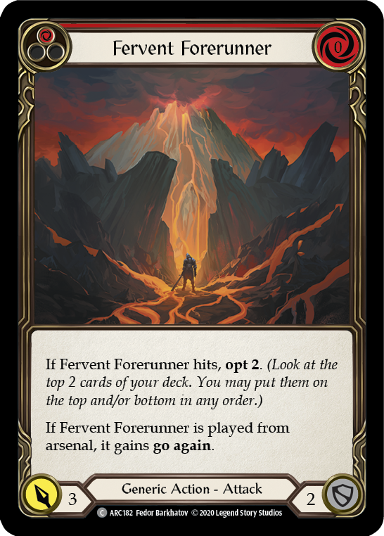 Fervent Forerunner (Red) [U-ARC182] (Arcane Rising Unlimited)  Unlimited Rainbow Foil | Good Games Morley