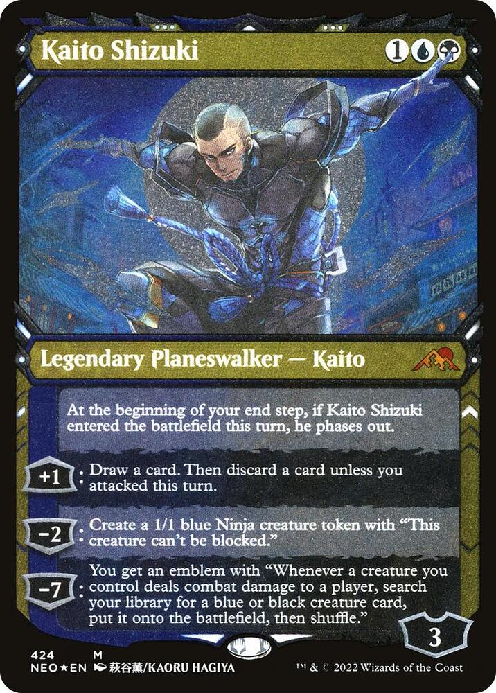 Kaito Shizuki 424/302 (Kamigawa: Neon Dynasty)  - Showcase Etched Foil | Good Games Morley