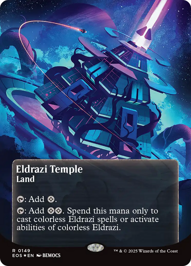 Eldrazi Temple (0149) (Borderless) (Galaxy Foil) [Edge of Eternities: Stellar Sights] | Good Games Morley