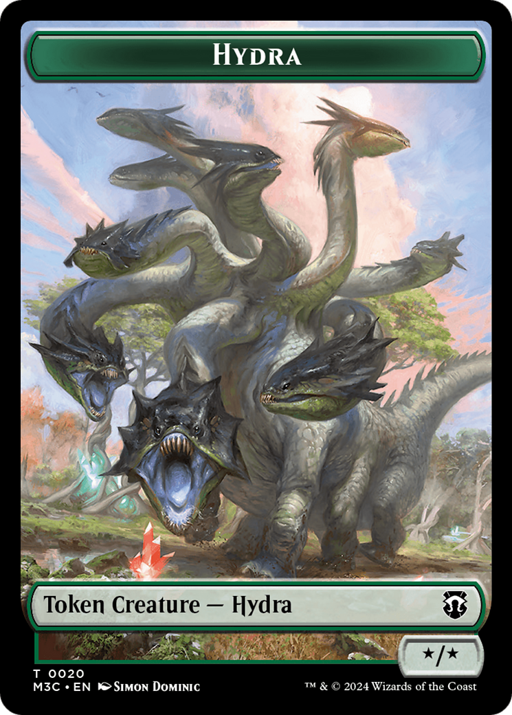 Hydra (Ripple Foil) // Boar Double-Sided Token [Modern Horizons 3 Commander Tokens] | Good Games Morley
