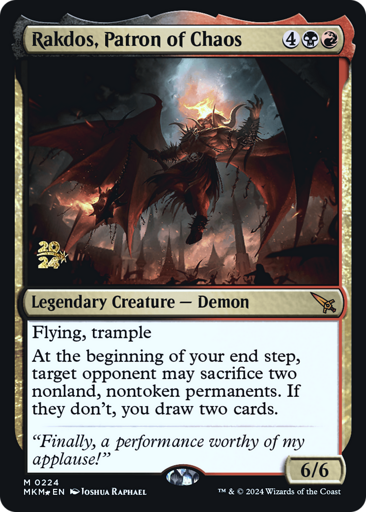 Rakdos, Patron of Chaos [Murders at Karlov Manor Prerelease Promos] | Good Games Morley