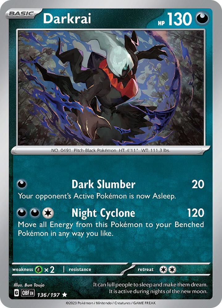 Darkrai 136/197 (SV03: Obsidian Flames)  - Holofoil | Good Games Morley