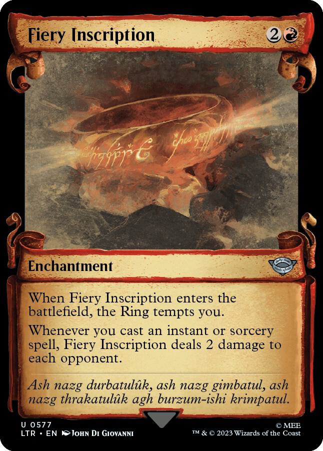 Fiery Inscription 577 (Universes Beyond: The Lord of the Rings: Tales of Middle-earth)  - Showcase Scroll | Good Games Morley