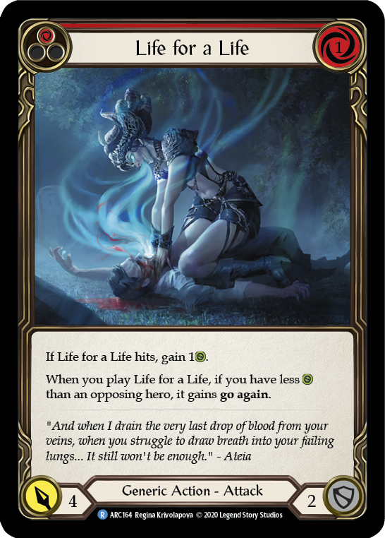 Life for a Life (Red) [U-ARC164] (Arcane Rising Unlimited)  Unlimited Normal | Good Games Morley