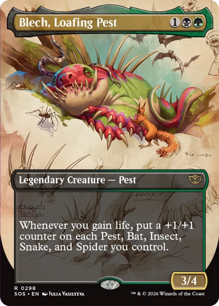 Blech, Loafing Pest (Borderless) [Secrets of Strixhaven] | Good Games Morley