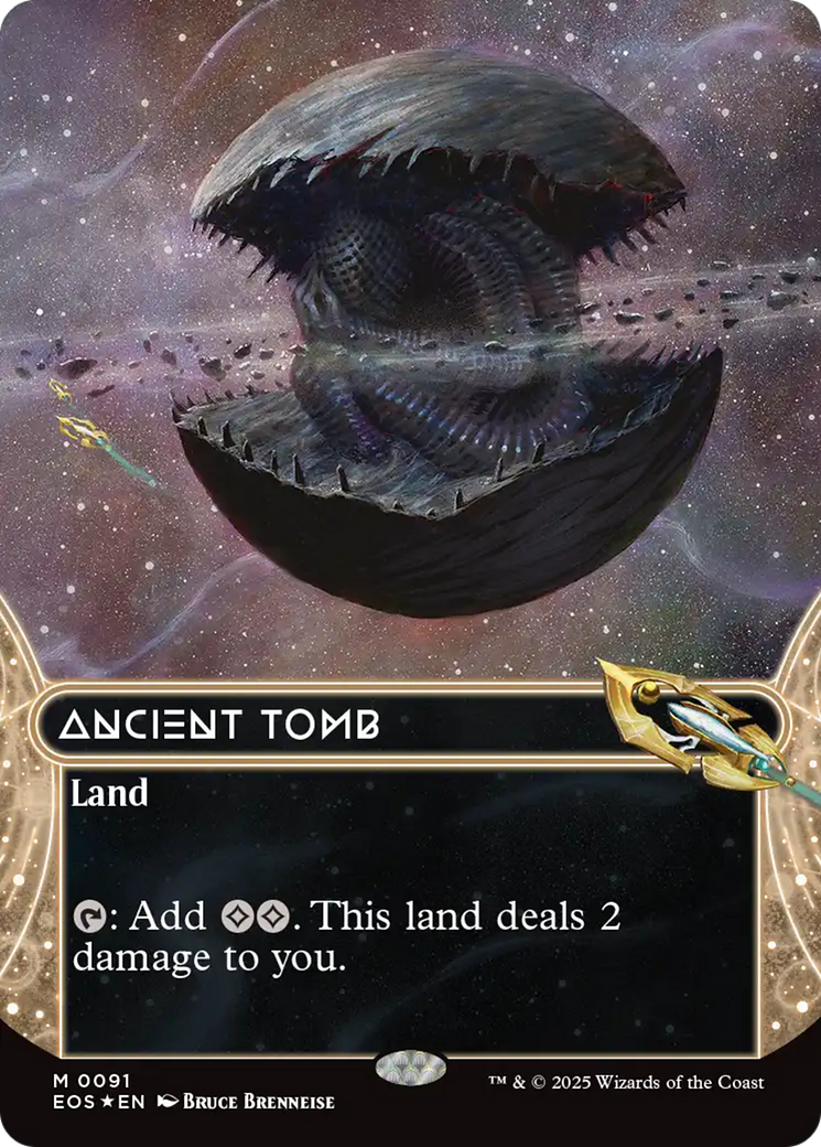 Ancient Tomb (0091) (Borderless) (Galaxy Foil) [Edge of Eternities] | Good Games Morley