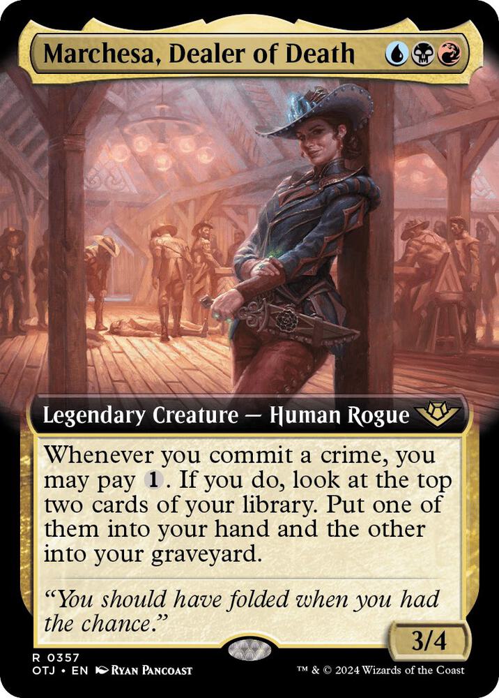 Marchesa, Dealer of Death 357/286 (Outlaws of Thunder Junction)  - Extended Art | Good Games Morley