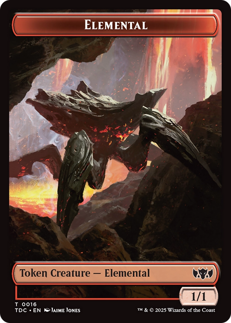 Elemental (0016) // Gold Double-Sided Token [Tarkir: Dragonstorm Commander Tokens] | Good Games Morley