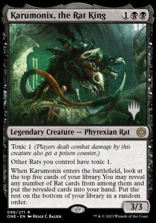 Karumonix, the Rat King (Promo Pack) [Phyrexia: All Will Be One Promos] | Good Games Morley