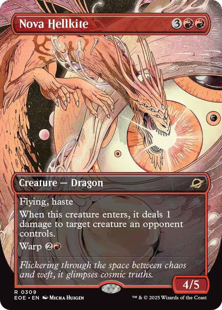 Nova Hellkite 309 (Edge of Eternities)  - Borderless Foil | Good Games Morley