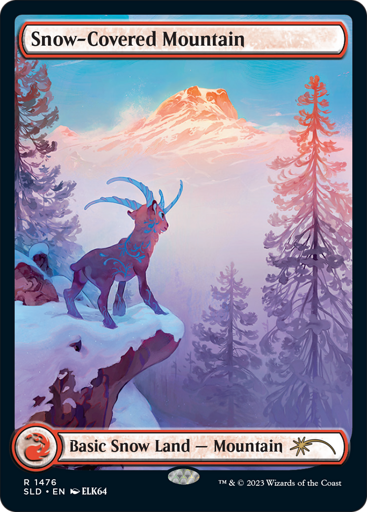 Snow-Covered Mountain (1476) (Rainbow Foil) [Secret Lair Drop Series] | Good Games Morley