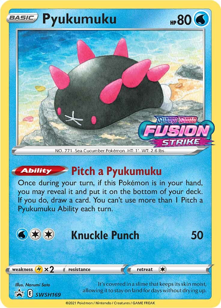 Pyukumuku (SWSH169) (Prerelease Promo) [Sword & Shield: Black Star Promos] | Good Games Morley