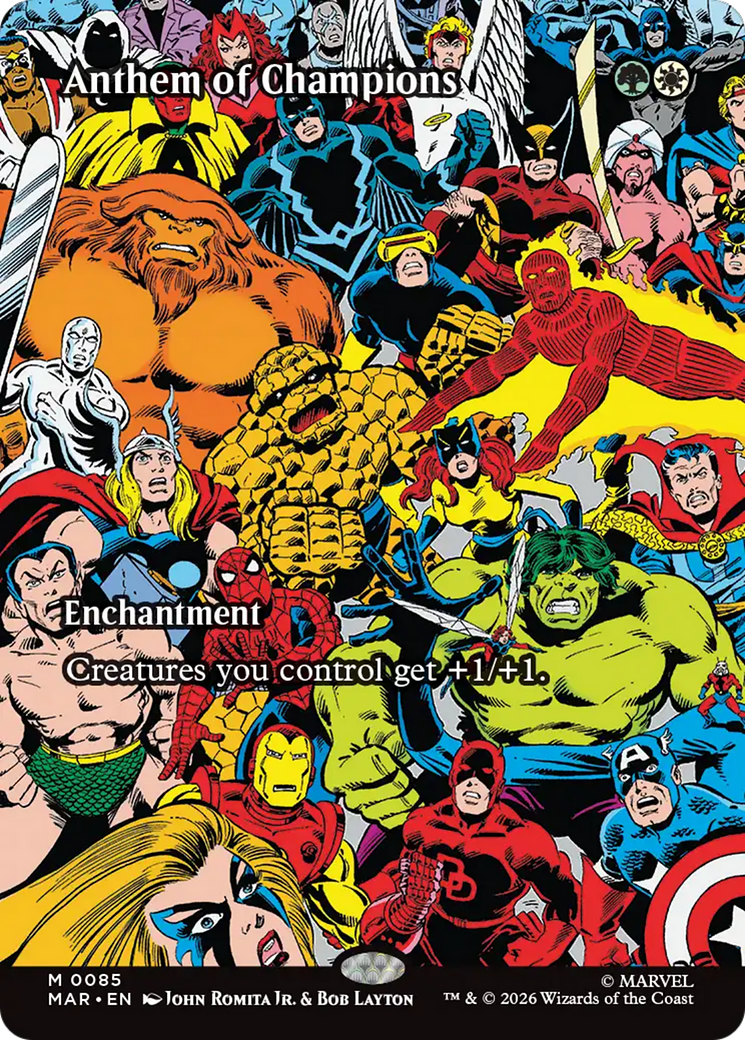 Anthem of Champions (Borderless) [Marvel Universe: Eternal-Legal] | Good Games Morley