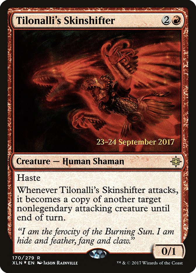 Tilonalli's Skinshifter [Ixalan Prerelease Promos] | Good Games Morley