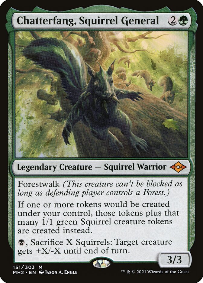 Chatterfang Squirrel General 151 (Modern Horizons 2)  | Good Games Morley