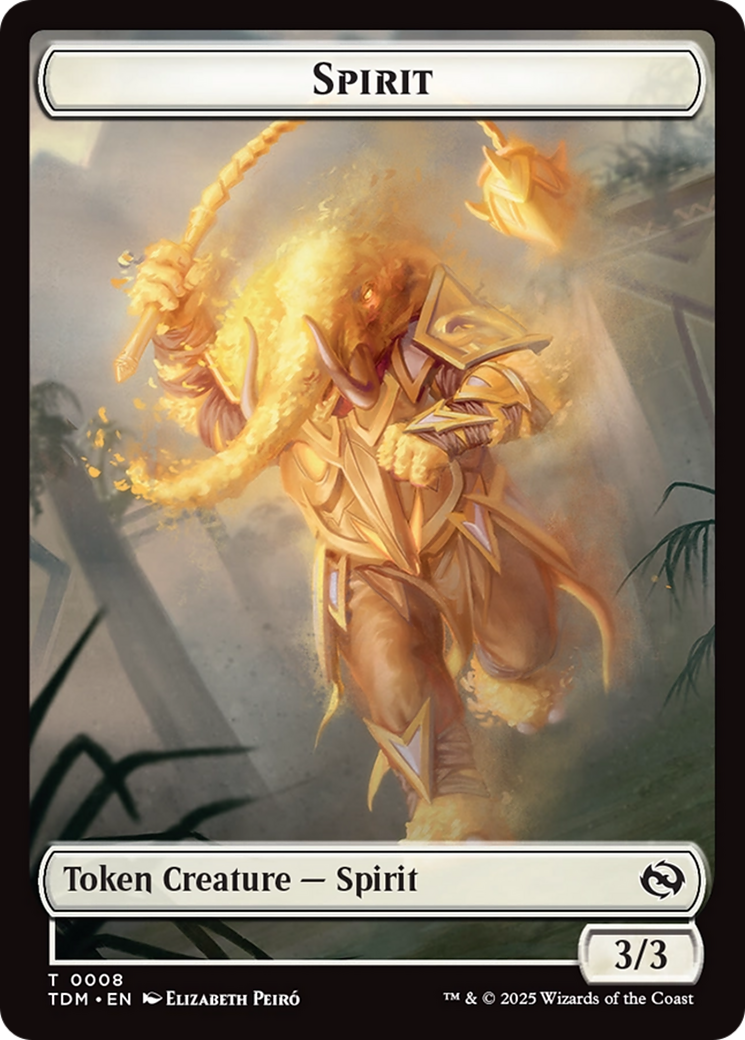 Spirit (0008) // Spirit (0009) Double-Sided Token [Tarkir: Dragonstorm Tokens] | Good Games Morley