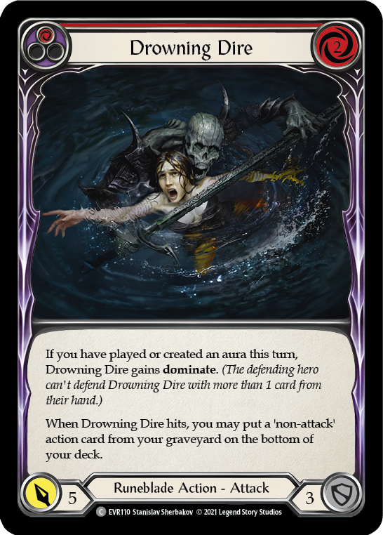 Drowning Dire (Red) [EVR110] (Everfest)  1st Edition Rainbow Foil | Good Games Morley