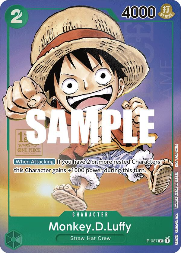 Monkey.D.Luffy (1st Anniversary Tournament) P-037 (One Piece Promotion Cards)  - Foil | Good Games Morley