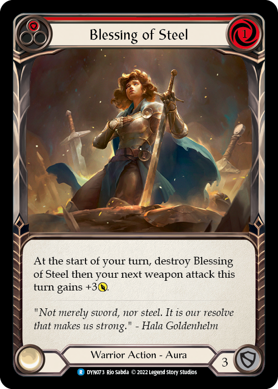 Blessing of Steel (Red) [DYN073] (Dynasty)  Rainbow Foil | Good Games Morley