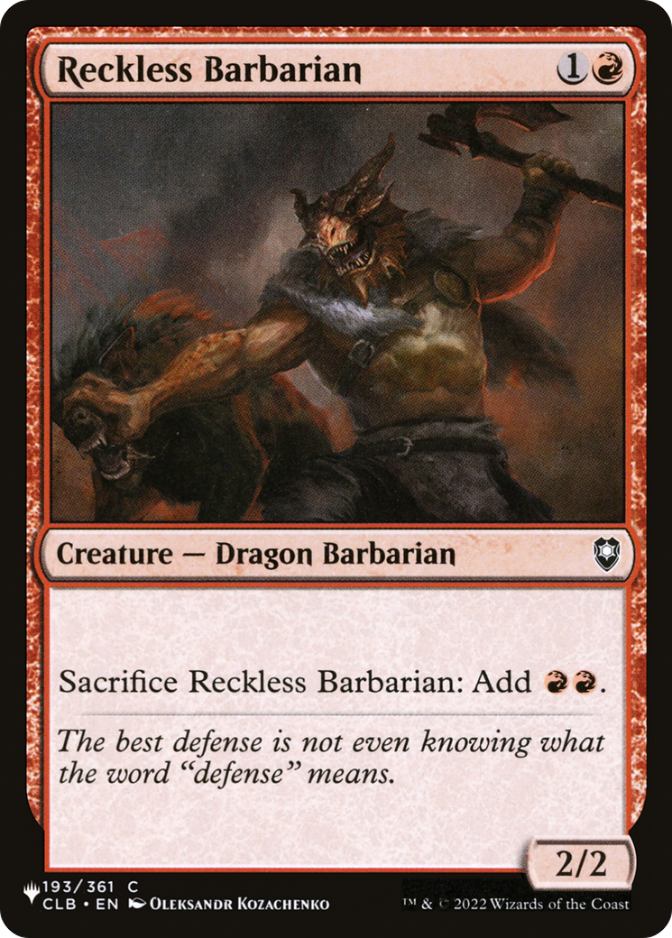 Reckless Barbarian [The List] | Good Games Morley