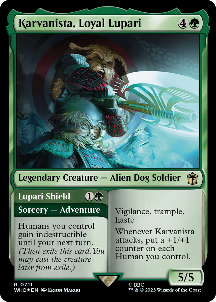Karvanista, Loyal Lupari // Lupari Shield (Surge Foil) [Doctor Who] | Good Games Morley