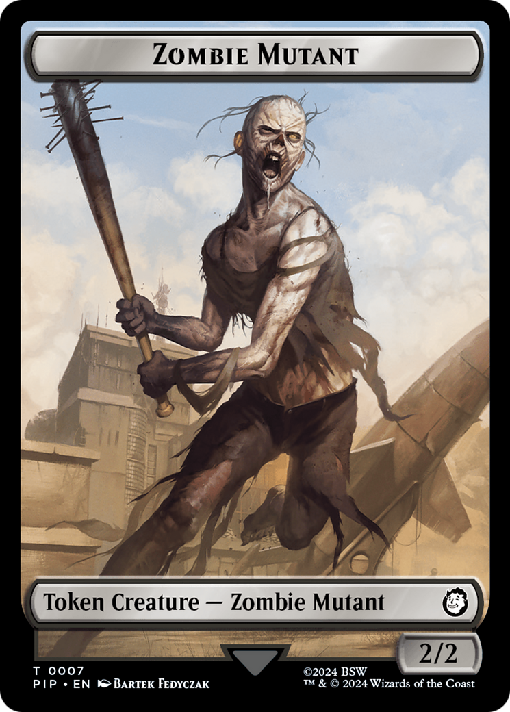 Zombie Mutant // Clue Double-Sided Token [Fallout Tokens] | Good Games Morley