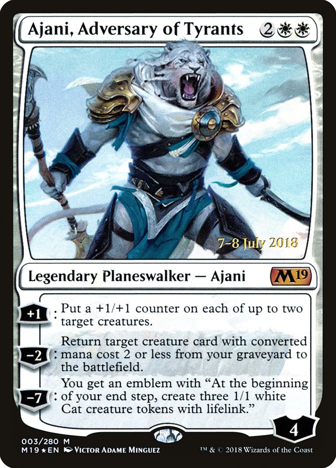 Ajani, Adversary of Tyrants [Core Set 2019 Prerelease Promos] | Good Games Morley
