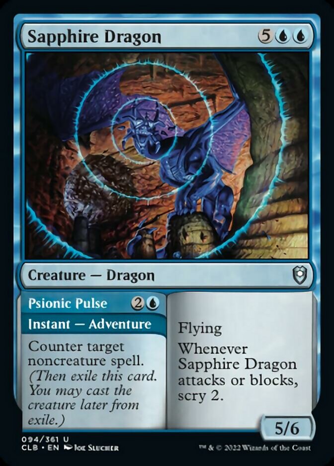 Sapphire Dragon // Psionic Pulse [Commander Legends: Battle for Baldur's Gate] | Good Games Morley