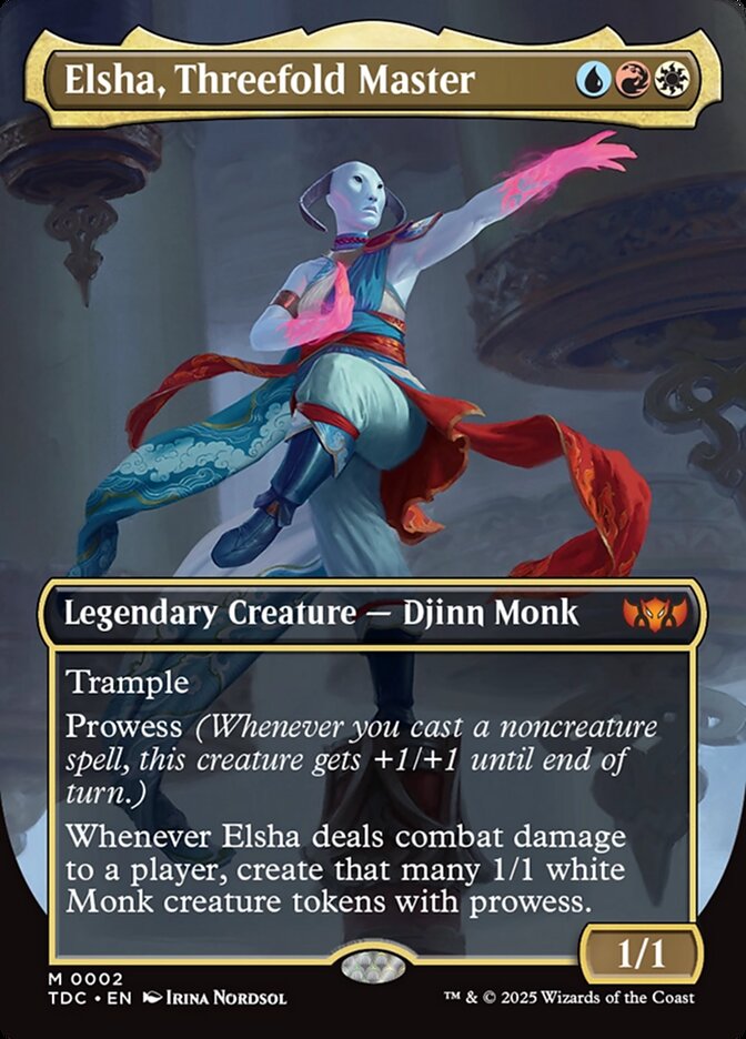 Elsha, Threefold Master 2 (Commander: Tarkir: Dragonstorm)  - Borderless Foil | Good Games Morley