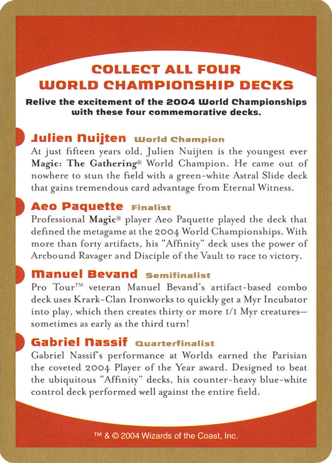 2004 World Championships Ad [World Championship Decks 2004] | Good Games Morley