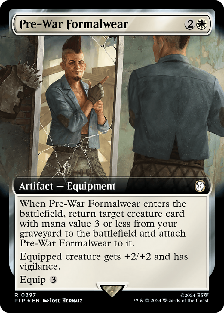 Pre-War Formalwear (Extended Art) (Surge Foil) [Fallout] | Good Games Morley