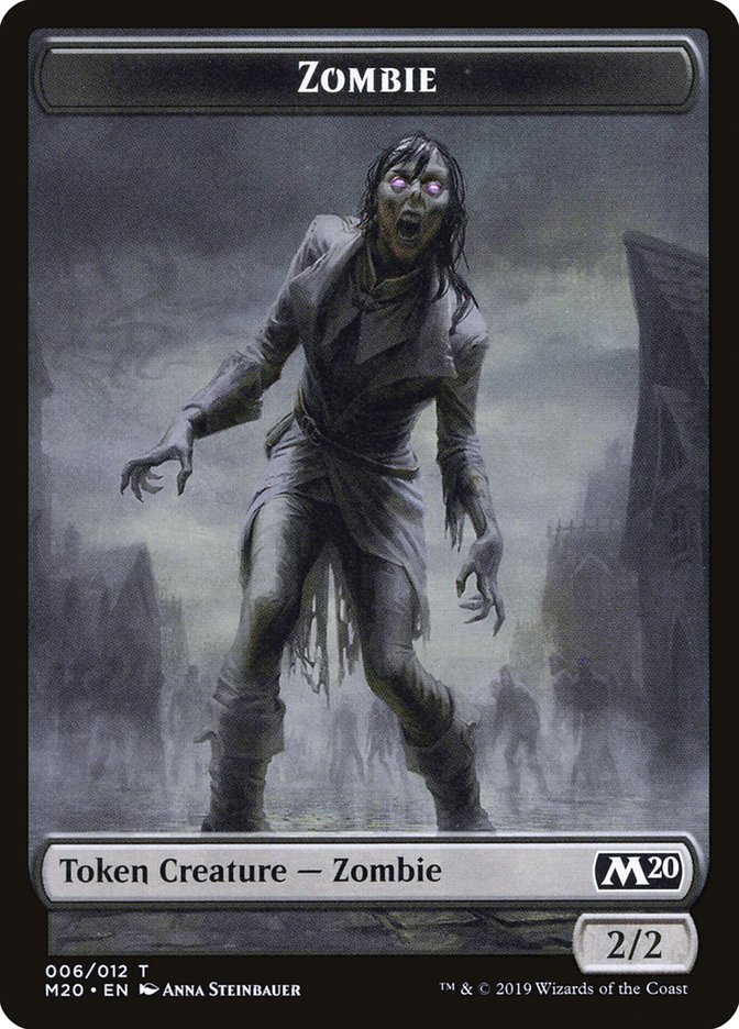 Zombie Token [Core Set 2020 Tokens] | Good Games Morley