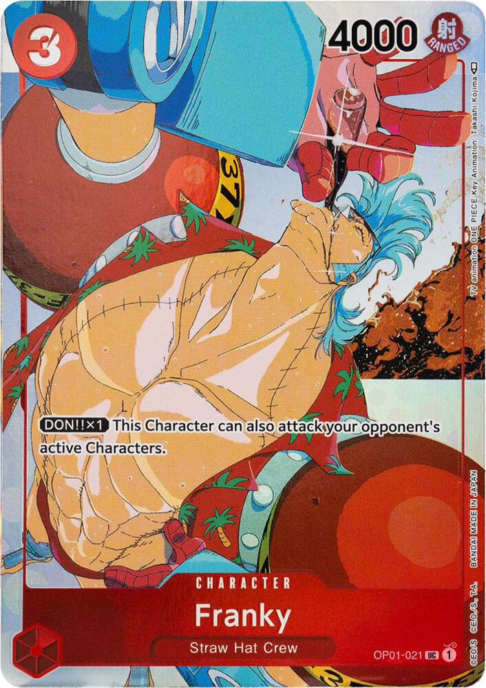 Franky (Gift Col.) OP01-021 (One Piece Promotion Cards)  - Alternate Art Foil | Good Games Morley