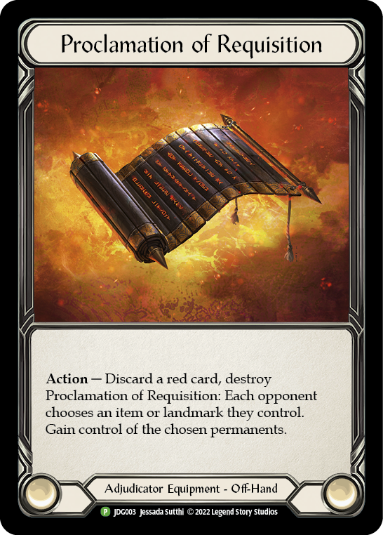 Proclamation of Requisition [JDG003] (Promo)  Cold Foil | Good Games Morley